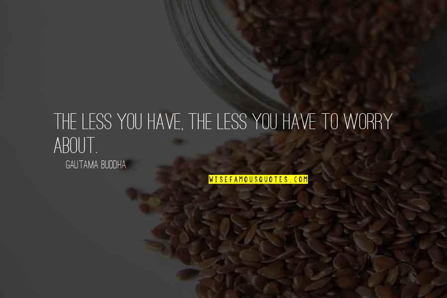 Companionable Def Quotes By Gautama Buddha: The less you have, the less you have
