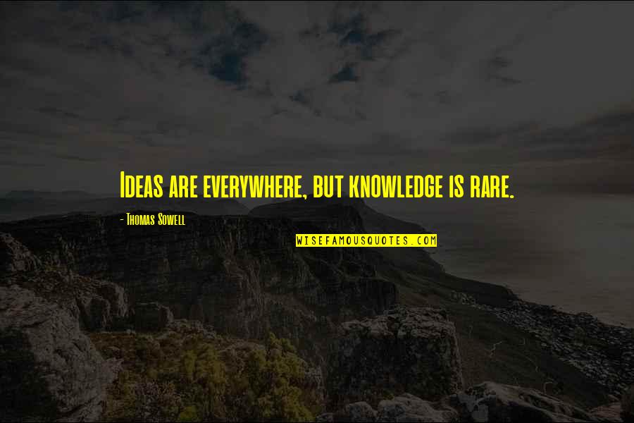 Companionless Quotes By Thomas Sowell: Ideas are everywhere, but knowledge is rare.