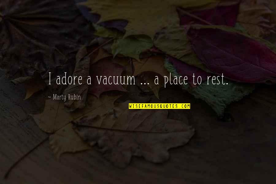 Company 15th Anniversary Quotes By Marty Rubin: I adore a vacuum ... a place to