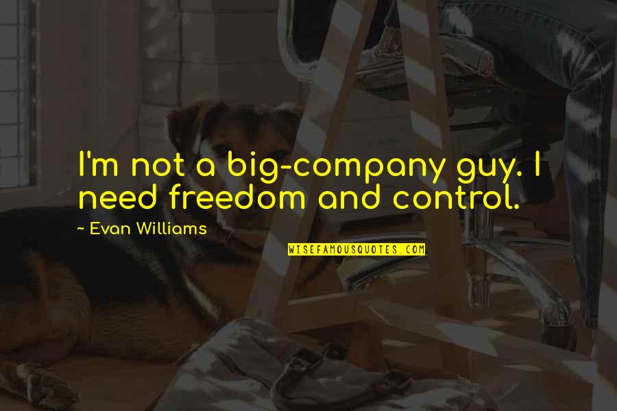 Company Control Quotes By Evan Williams: I'm not a big-company guy. I need freedom