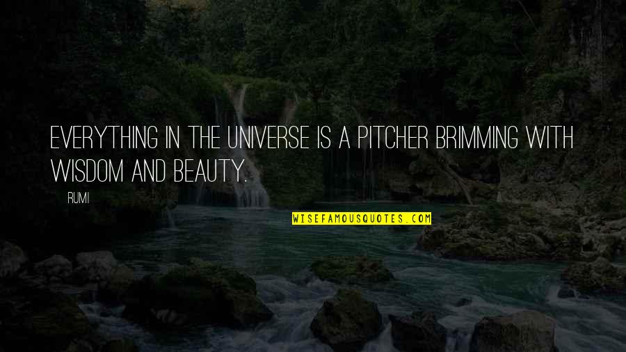 Company Staying Too Long Quotes By Rumi: Everything in the universe is a pitcher brimming
