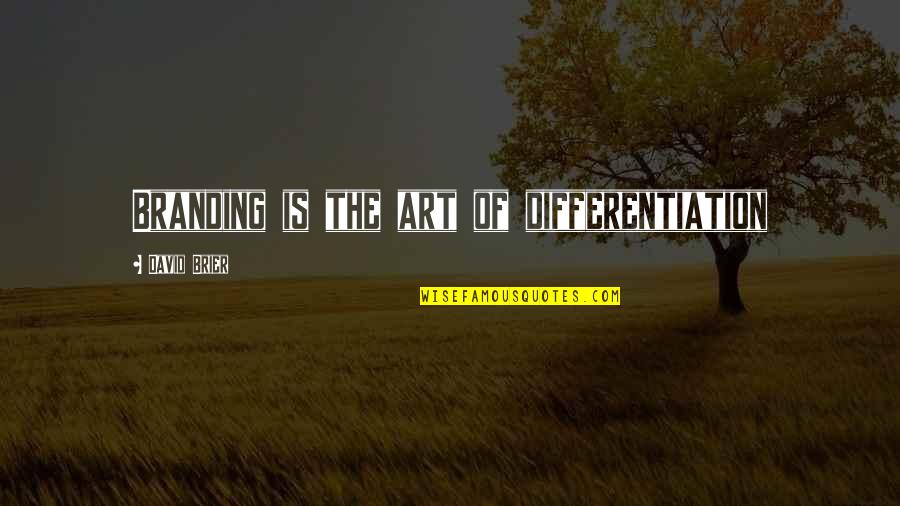 Company Success Quotes By David Brier: Branding is the art of differentiation