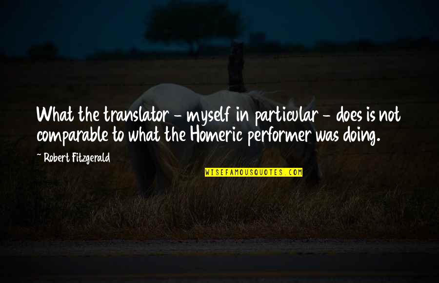 Comparable Quotes By Robert Fitzgerald: What the translator - myself in particular -