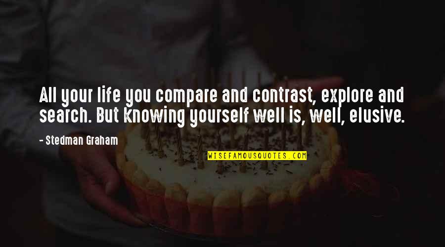 Compare Yourself With Quotes By Stedman Graham: All your life you compare and contrast, explore