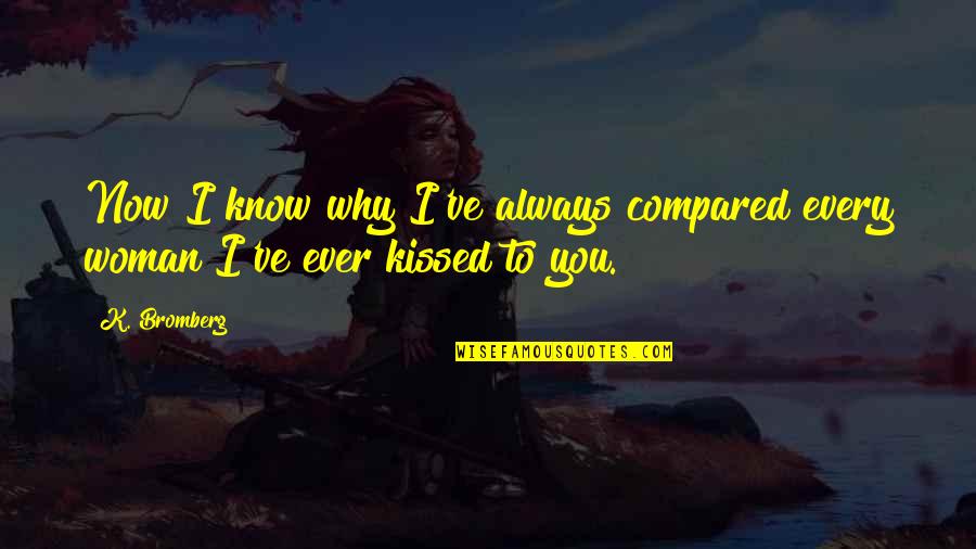 Compared To You Quotes By K. Bromberg: Now I know why I've always compared every