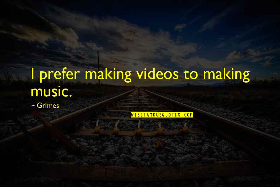 Compareraja Quotes By Grimes: I prefer making videos to making music.
