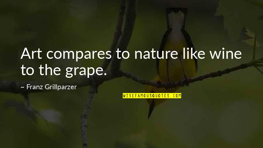 Compares Quotes By Franz Grillparzer: Art compares to nature like wine to the