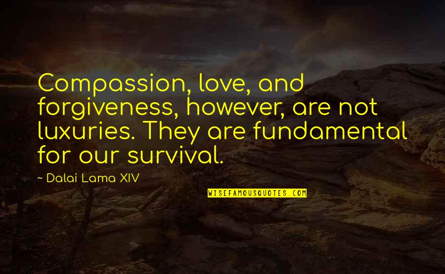 Compassion And Forgiveness Quotes By Dalai Lama XIV: Compassion, love, and forgiveness, however, are not luxuries.