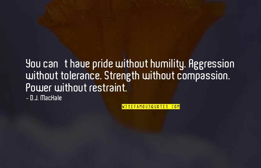 Compassion And Humility Quotes By D.J. MacHale: You can't have pride without humility. Aggression without