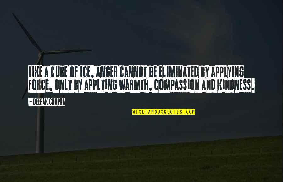 Compassion And Kindness Quotes By Deepak Chopra: Like a cube of ice, anger cannot be