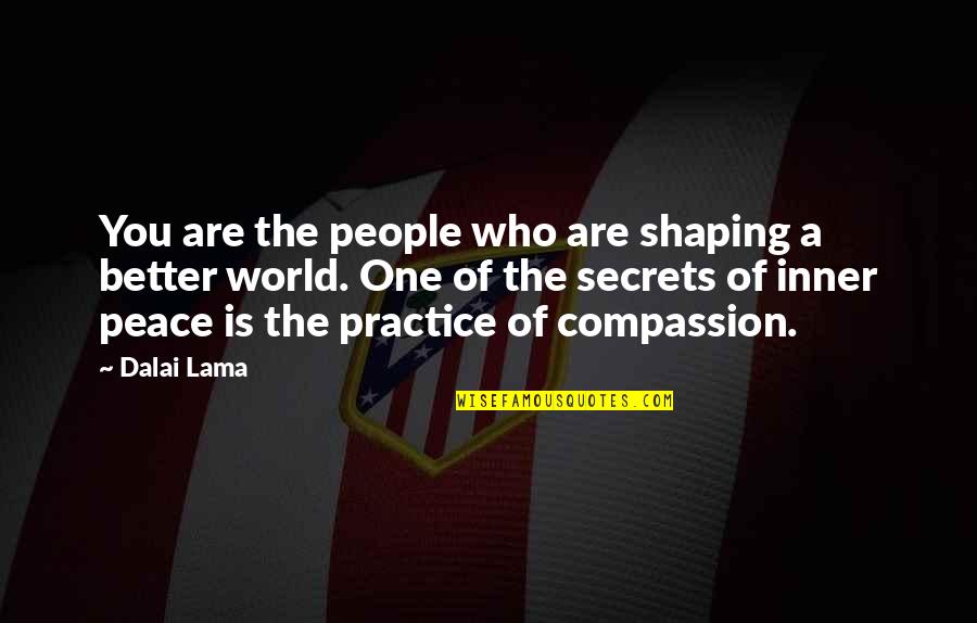 Compassion Dalai Lama Quotes By Dalai Lama: You are the people who are shaping a