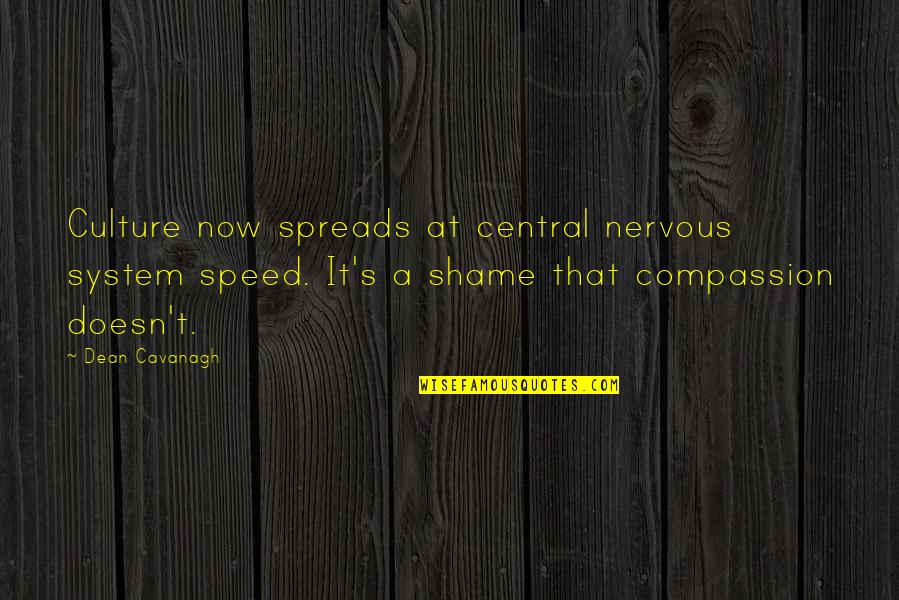 Compassion's Quotes By Dean Cavanagh: Culture now spreads at central nervous system speed.