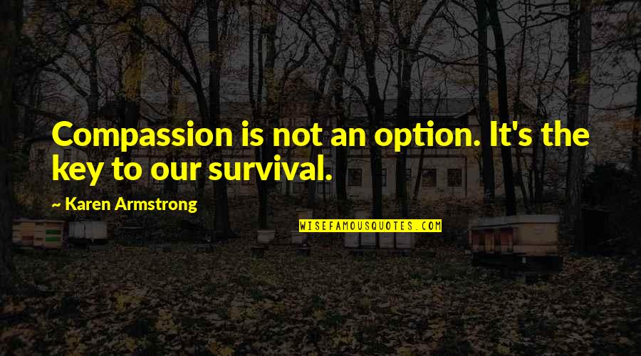 Compassion's Quotes By Karen Armstrong: Compassion is not an option. It's the key