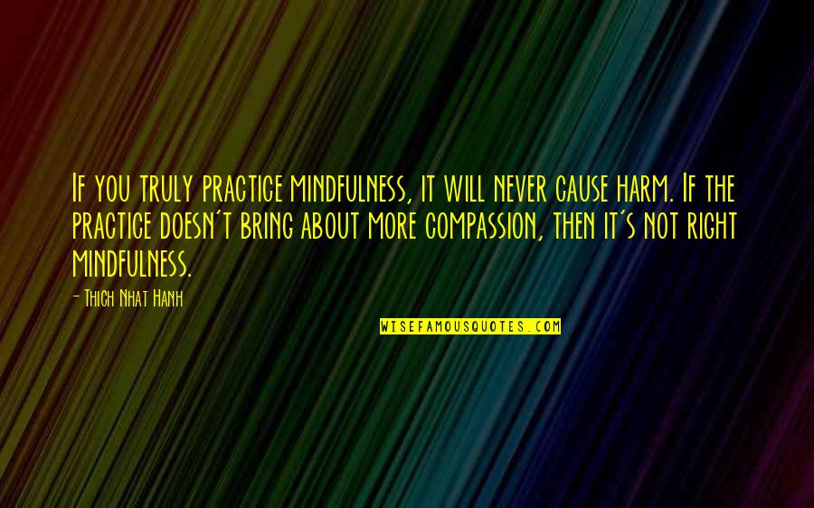 Compassion's Quotes By Thich Nhat Hanh: If you truly practice mindfulness, it will never