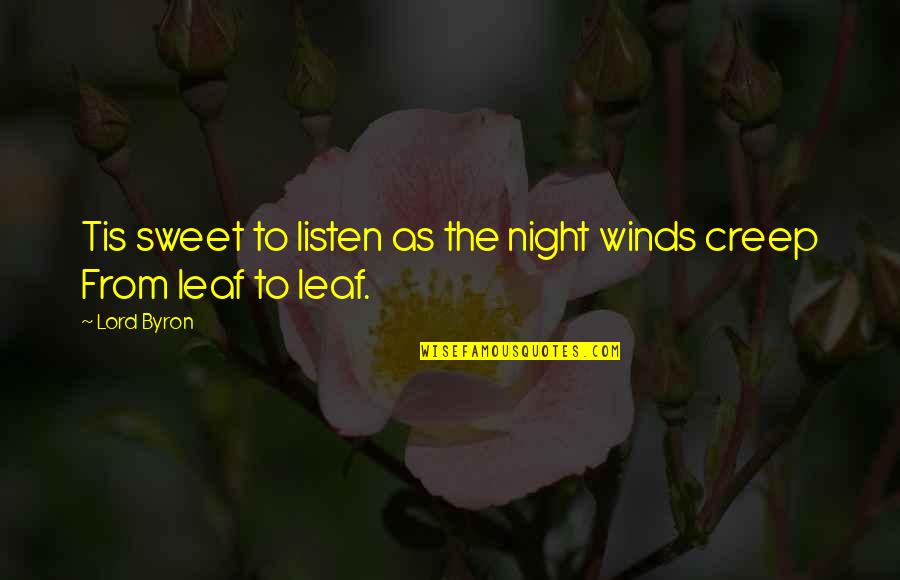 Compendium Quotes By Lord Byron: Tis sweet to listen as the night winds
