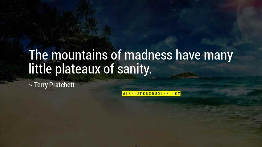 Compensado Sarrafeado Quotes By Terry Pratchett: The mountains of madness have many little plateaux