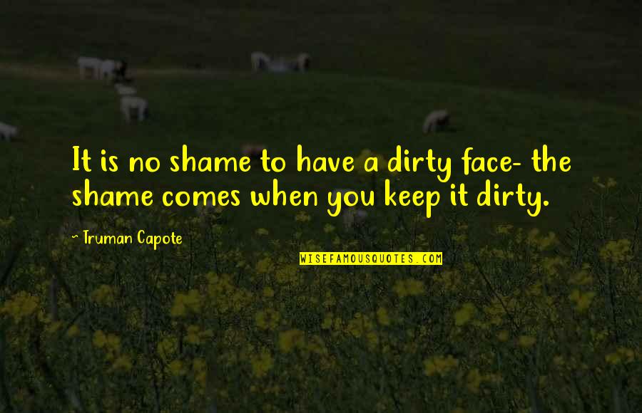 Compensatefor Quotes By Truman Capote: It is no shame to have a dirty