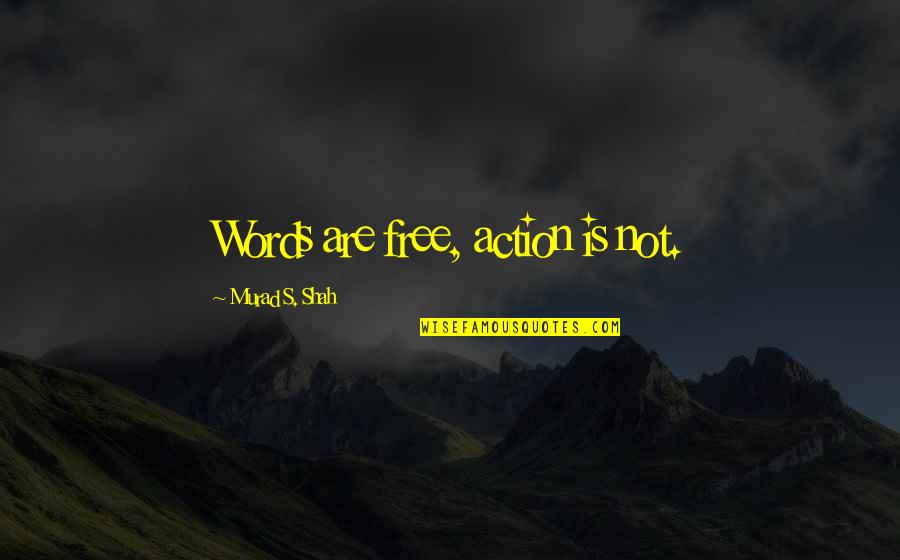 Compensation And Benefits Quotes By Murad S. Shah: Words are free, action is not.