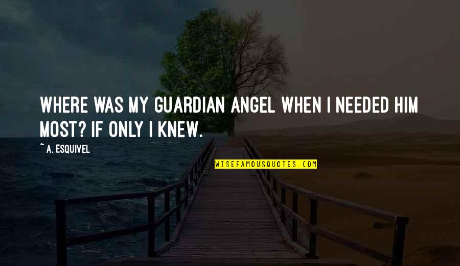 Competing For Someone Quotes By A. Esquivel: Where was my guardian angel when I needed