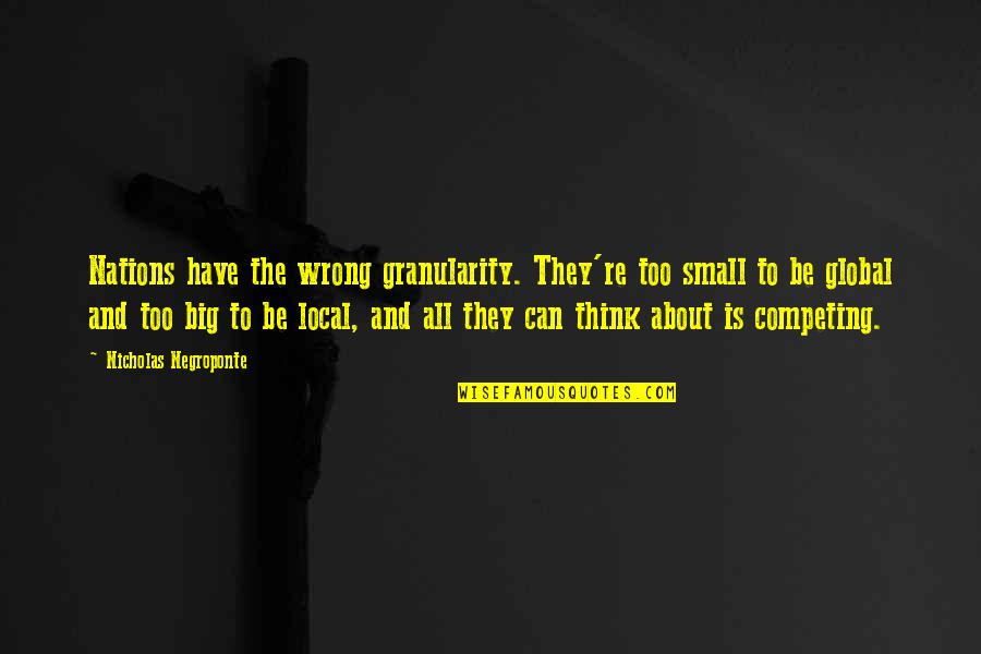 Competing Quotes By Nicholas Negroponte: Nations have the wrong granularity. They're too small