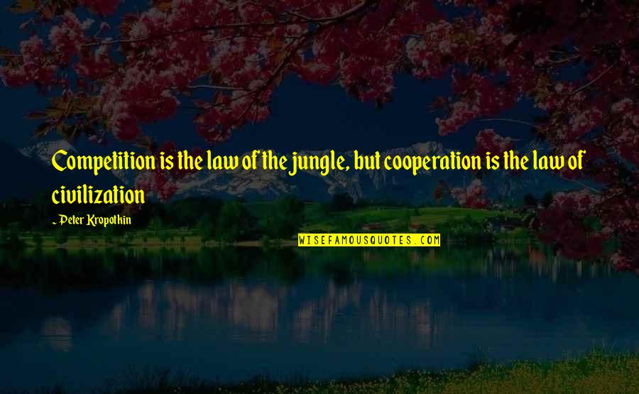 Competition And Cooperation Quotes By Peter Kropotkin: Competition is the law of the jungle, but