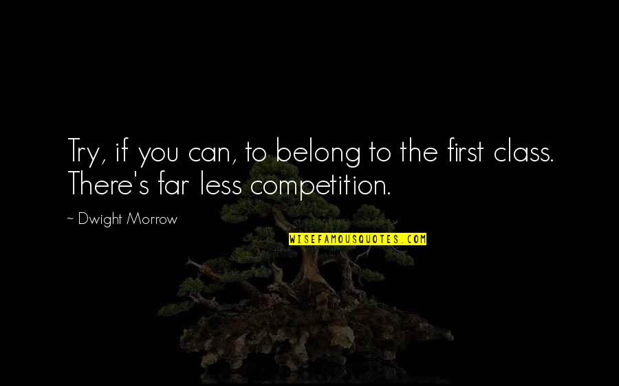Competition In Sports Quotes By Dwight Morrow: Try, if you can, to belong to the