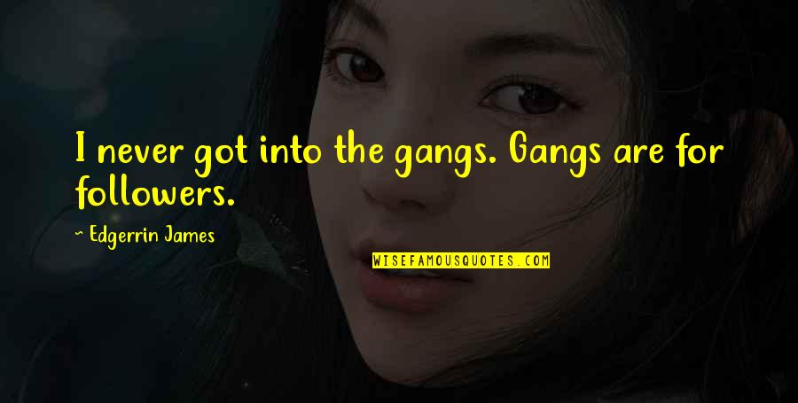 Competition In The Hunger Games Quotes By Edgerrin James: I never got into the gangs. Gangs are