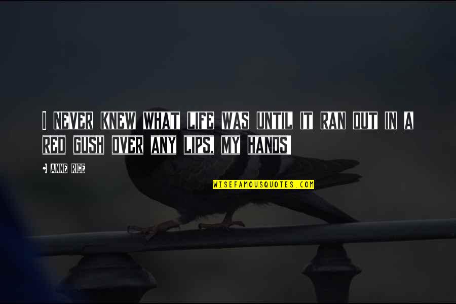 Competitive World Quotes By Anne Rice: I never knew what life was until it