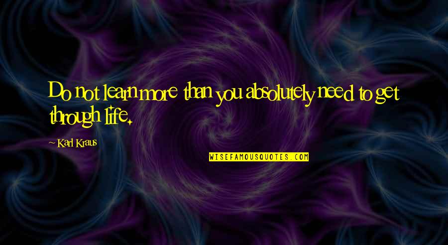 Competitively Bid Quotes By Karl Kraus: Do not learn more than you absolutely need