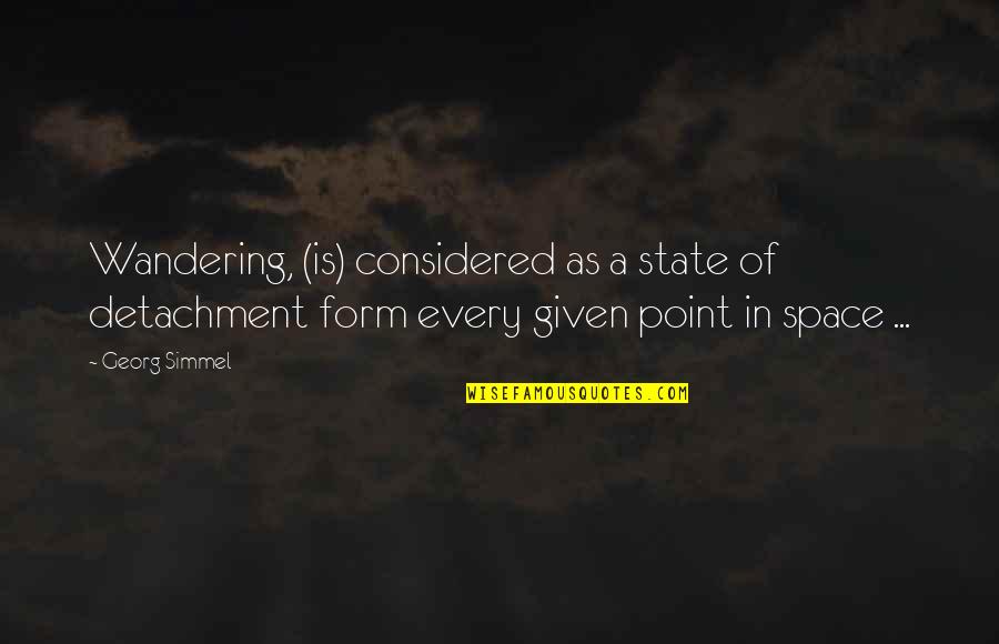 Complacency In Sports Quotes By Georg Simmel: Wandering, (is) considered as a state of detachment