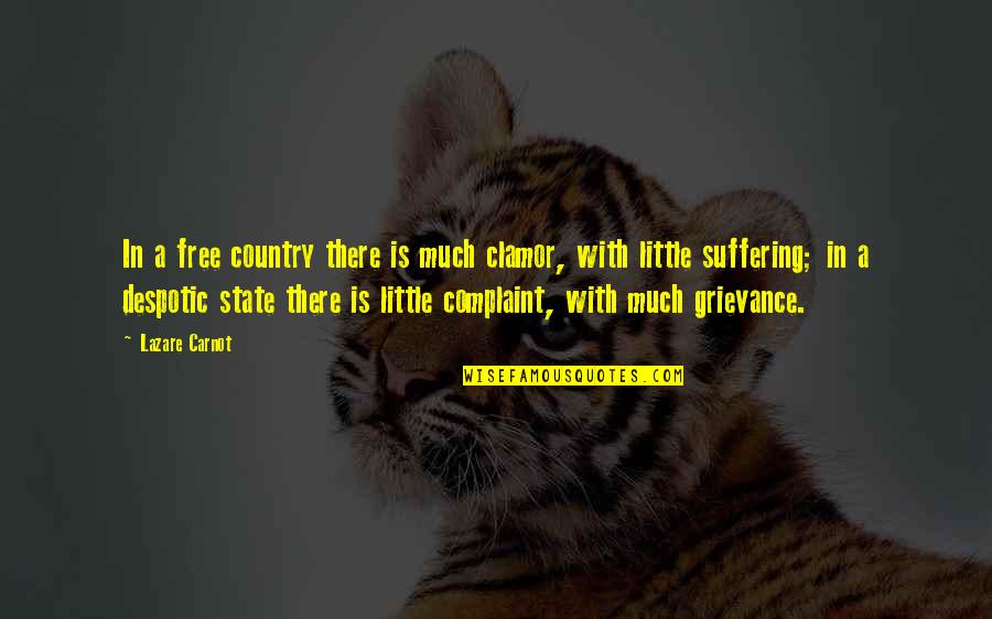 Complaint Quotes By Lazare Carnot: In a free country there is much clamor,