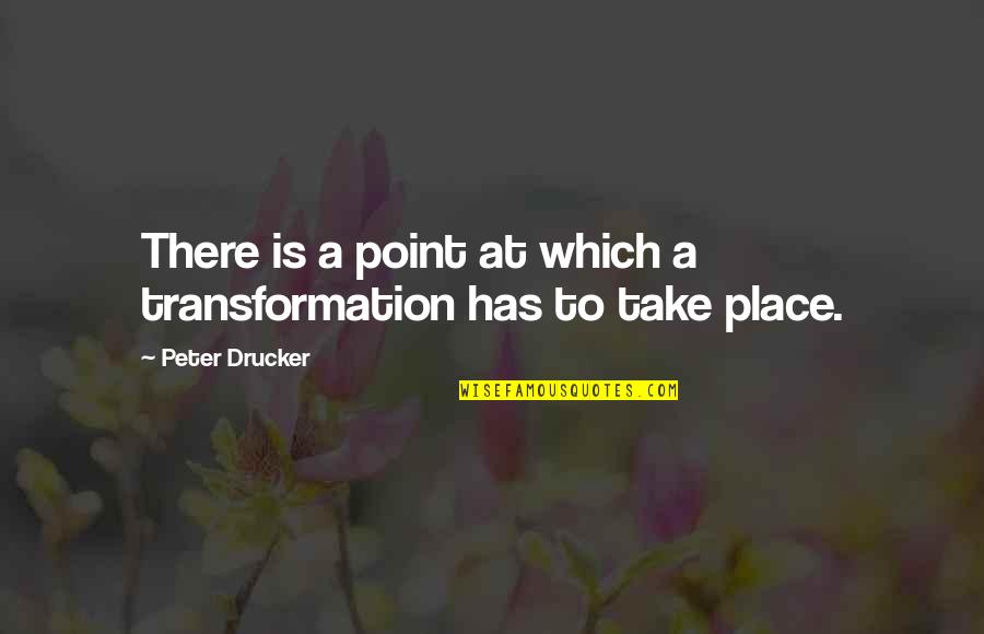 Complaisant Pronunciation Quotes By Peter Drucker: There is a point at which a transformation