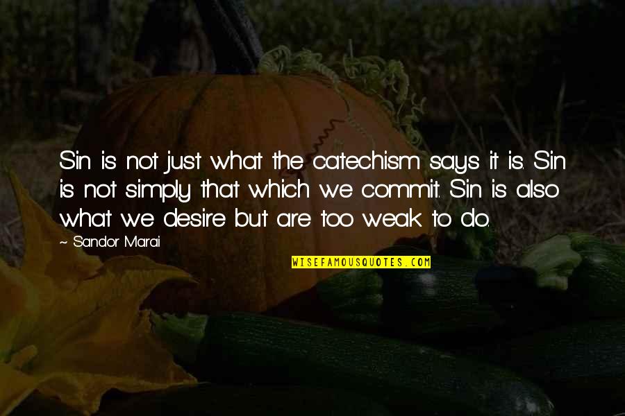 Compleete Quotes By Sandor Marai: Sin is not just what the catechism says