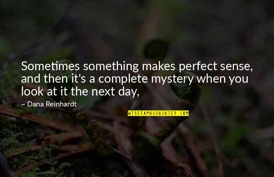 Complete Day Quotes By Dana Reinhardt: Sometimes something makes perfect sense, and then it's