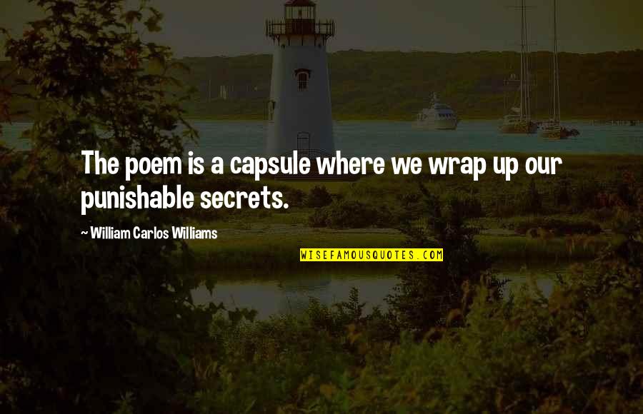 Complete Eats Quotes By William Carlos Williams: The poem is a capsule where we wrap