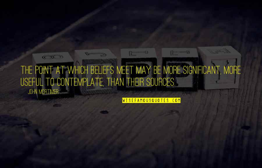 Complete Nonsense Quotes By John Mortimer: The point at which beliefs meet may be Complete Nonsense Quotes By John Mortimer: The point at which beliefs meet may be