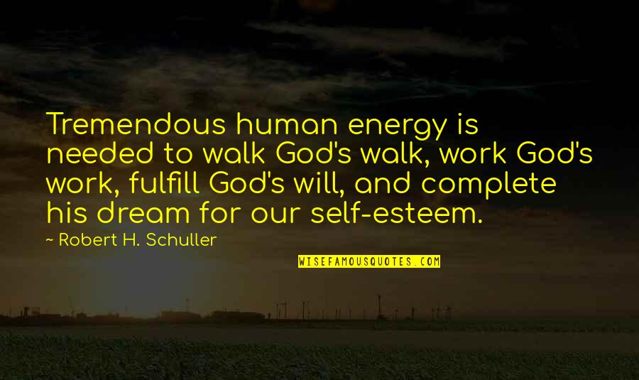 Complete Your Dream Quotes By Robert H. Schuller: Tremendous human energy is needed to walk God's