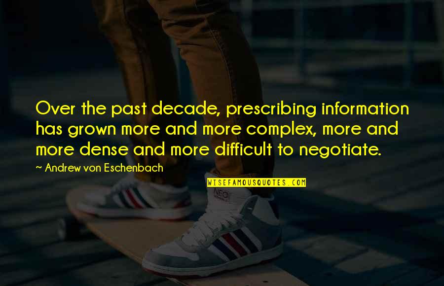 Complex Quotes By Andrew Von Eschenbach: Over the past decade, prescribing information has grown