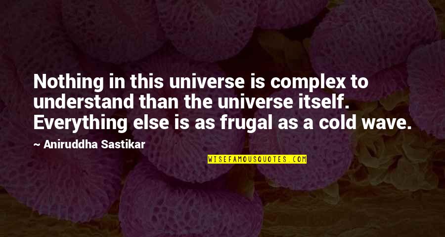 Complex Relationship Quotes By Aniruddha Sastikar: Nothing in this universe is complex to understand