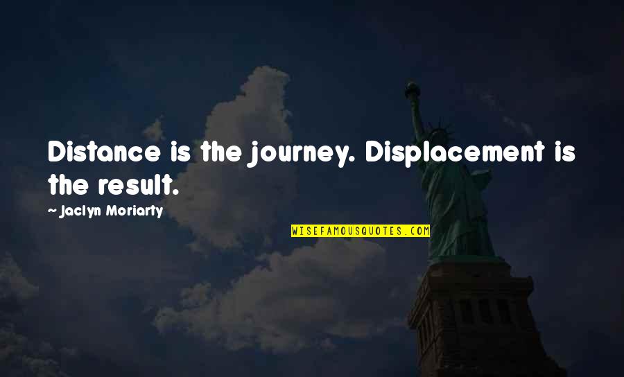 Complexly Arranged Quotes By Jaclyn Moriarty: Distance is the journey. Displacement is the result.
