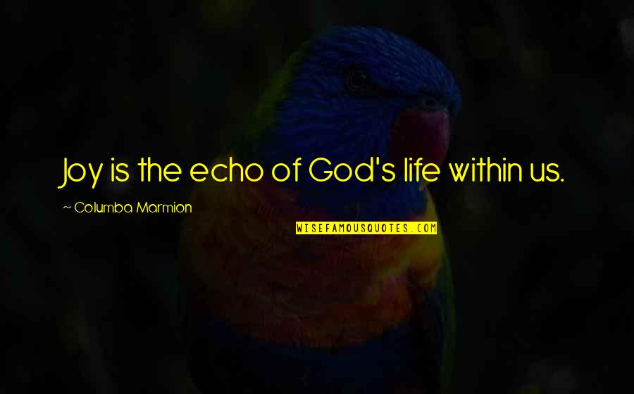 Compliances Quotes By Columba Marmion: Joy is the echo of God's life within