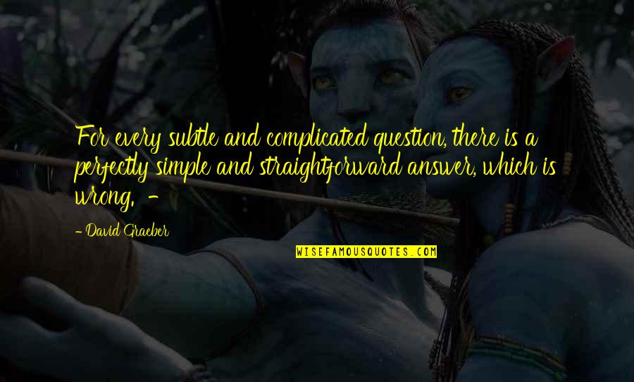 Complicated Quotes By David Graeber: For every subtle and complicated question, there is