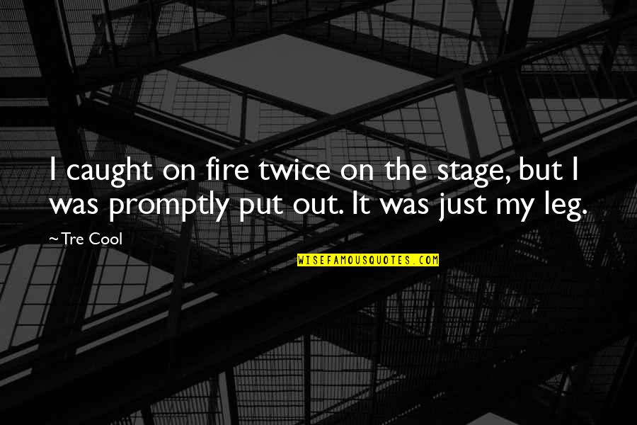 Complicationa Quotes By Tre Cool: I caught on fire twice on the stage,