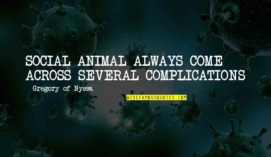 Complications Quotes By Gregory Of Nyssa: SOCIAL ANIMAL ALWAYS COME ACROSS SEVERAL COMPLICATIONS