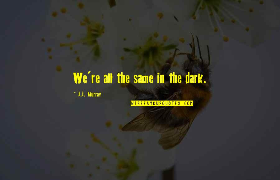 Compliement Quotes By J.J. Murray: We're all the same in the dark.