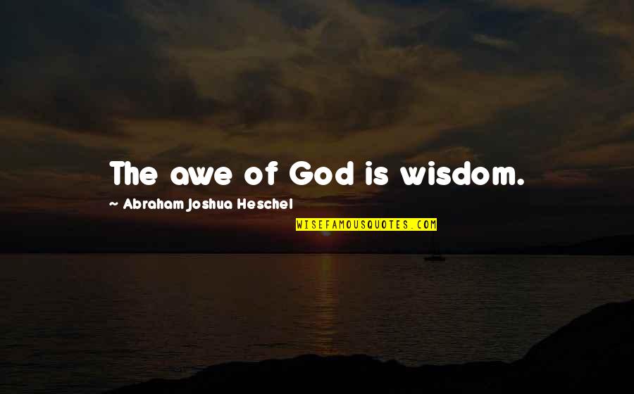 Comply2019 Quotes By Abraham Joshua Heschel: The awe of God is wisdom.