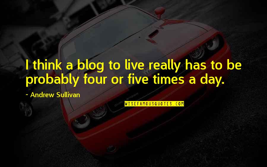 Componere Quotes By Andrew Sullivan: I think a blog to live really has