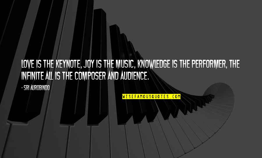 Composer Love Quotes By Sri Aurobindo: Love is the keynote, Joy is the music,