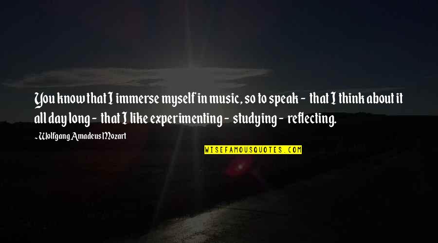 Composing Music Quotes By Wolfgang Amadeus Mozart: You know that I immerse myself in music,