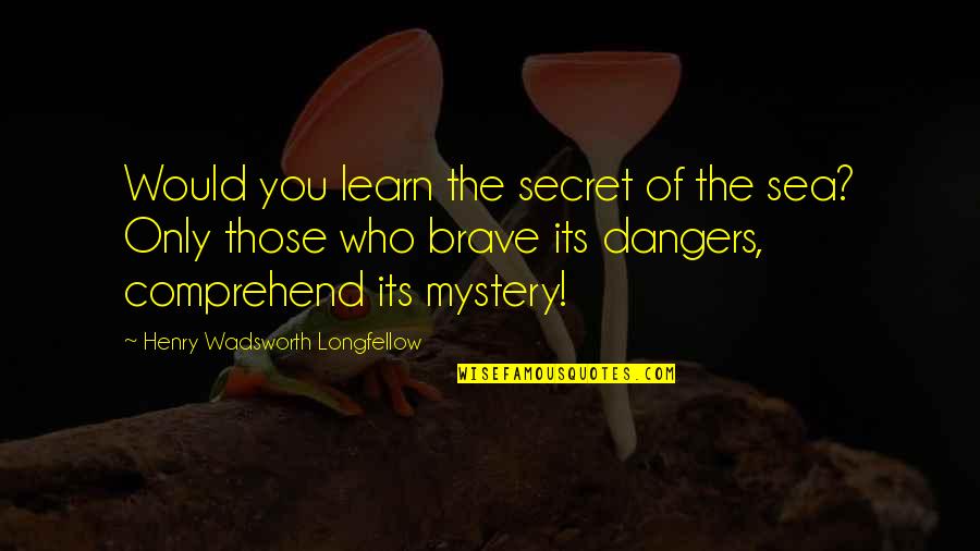 Comprehend Quotes By Henry Wadsworth Longfellow: Would you learn the secret of the sea?